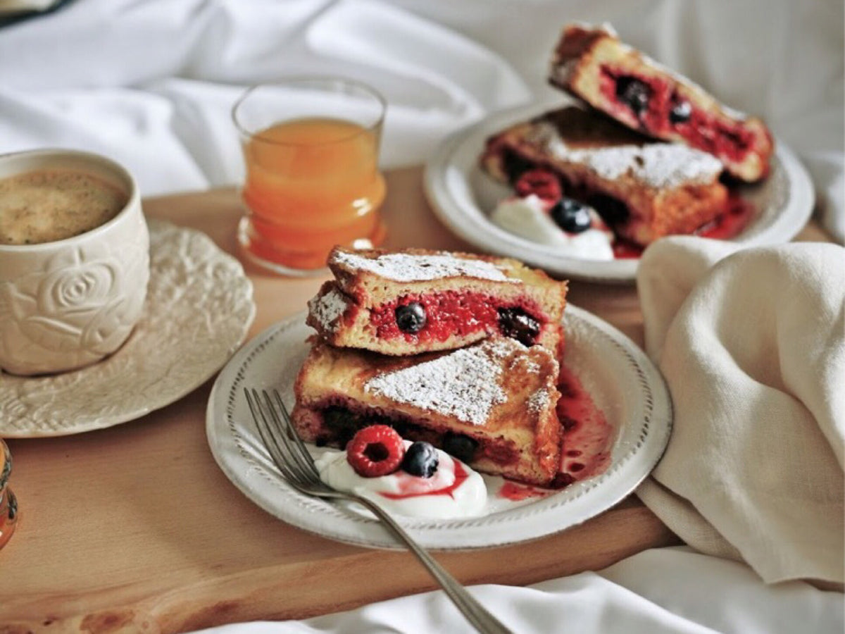 tea and cake in bed