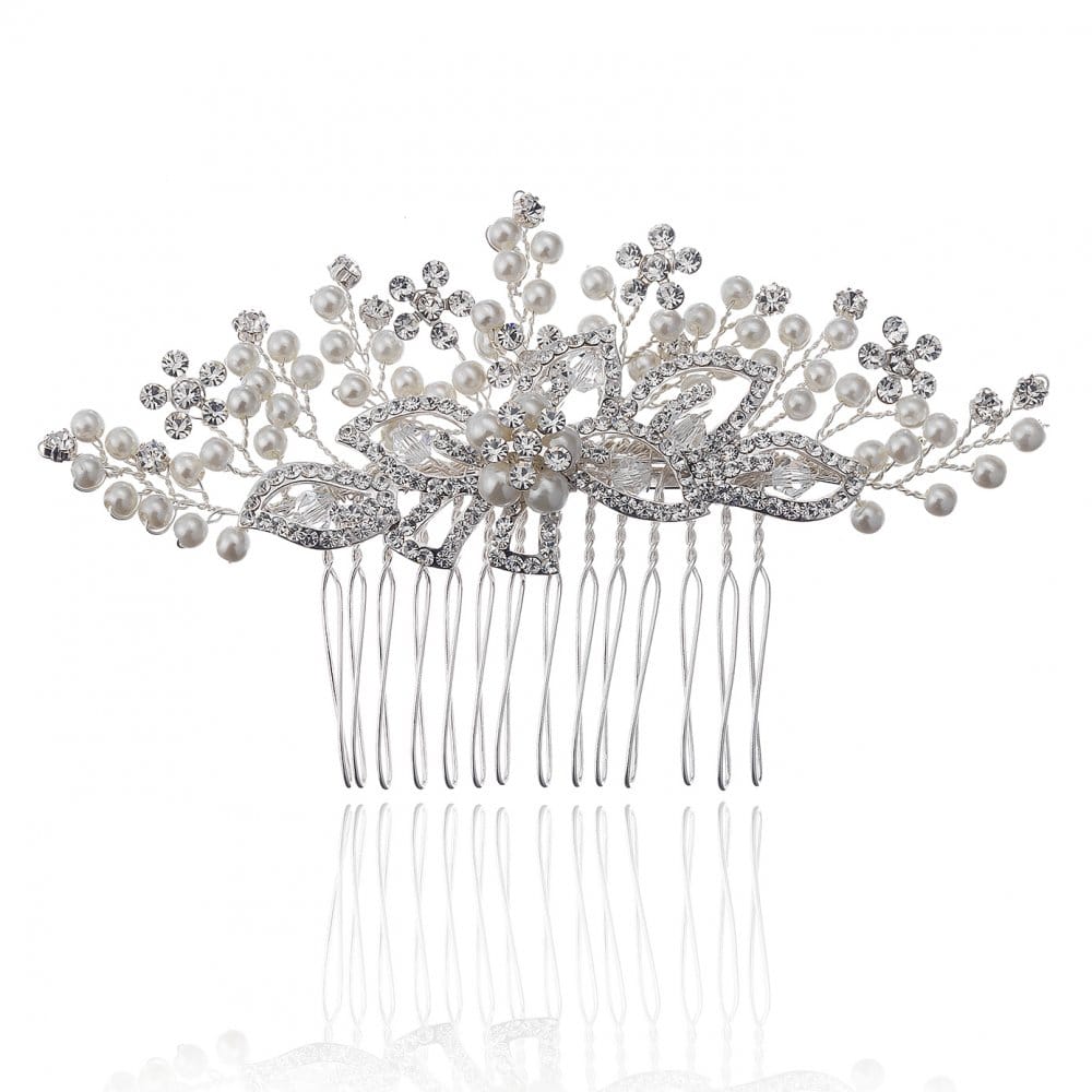 Sara Spray Mini Pearl Flower Comb - Gift Pouch