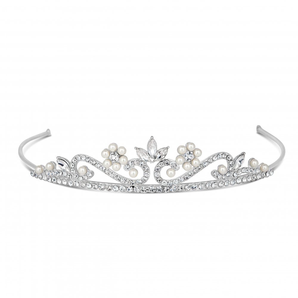 Madeline Pearl Flower Cast Small Tiara