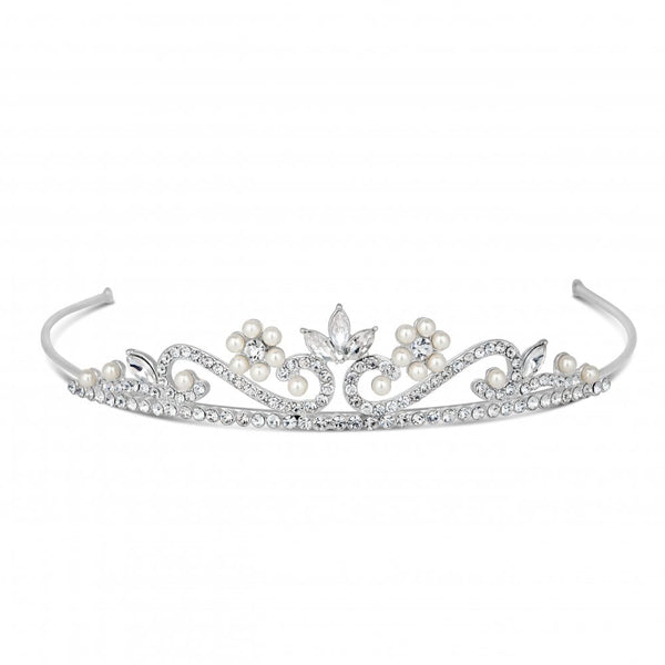 Madeline Pearl Flower Cast Small Tiara
