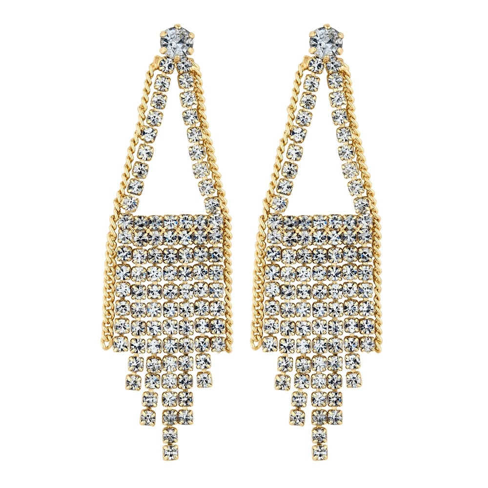 Gold tassel chandelier earring