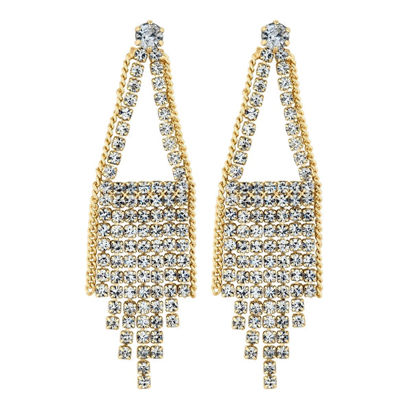 Gold tassel chandelier earring