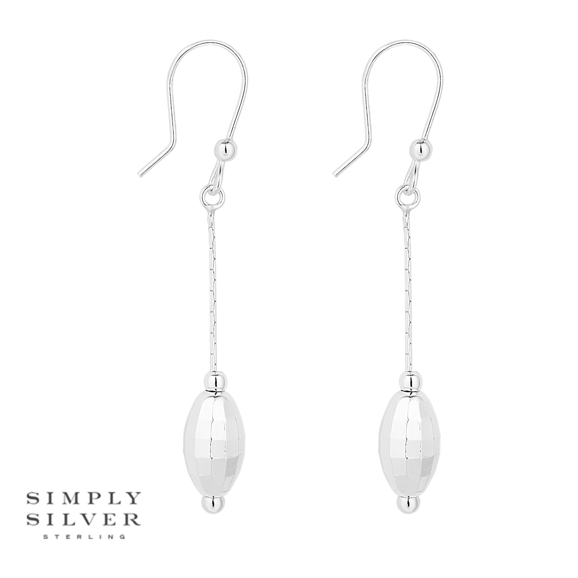 Sterling bead drop earring
