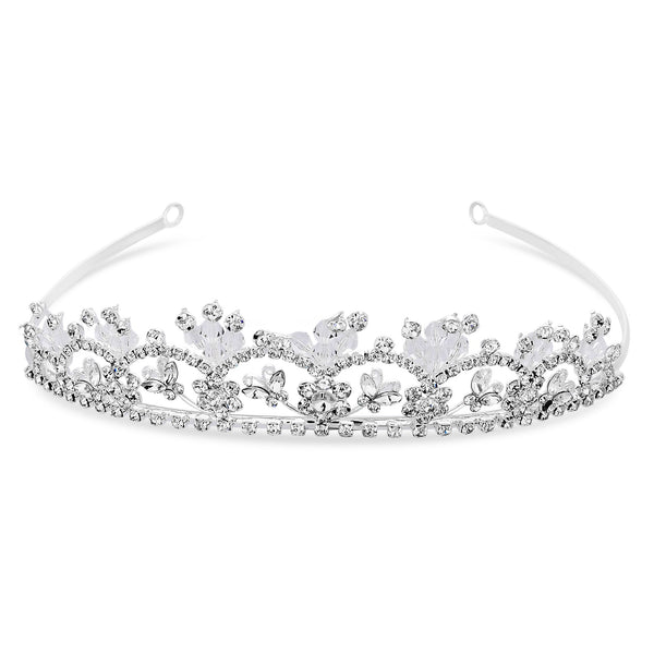 Silver Crystal Butterfly Tiara