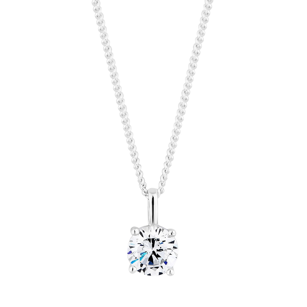Sterling Silver 925 Cubic Zirconia Pendant Necklace