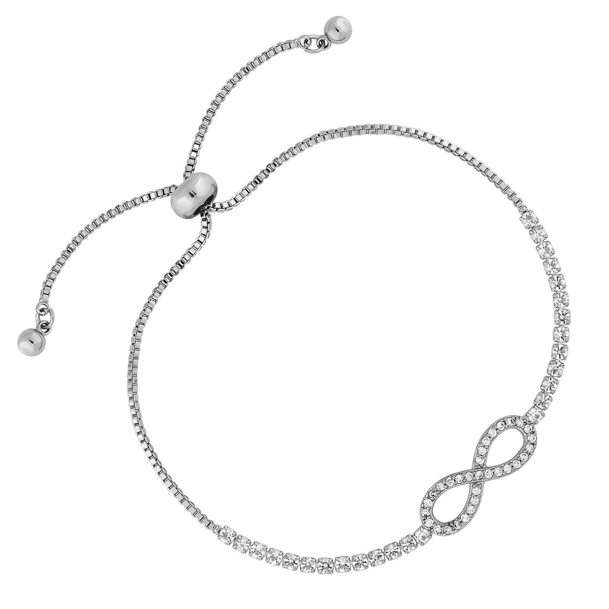 Crystal infinity toggle bracelet