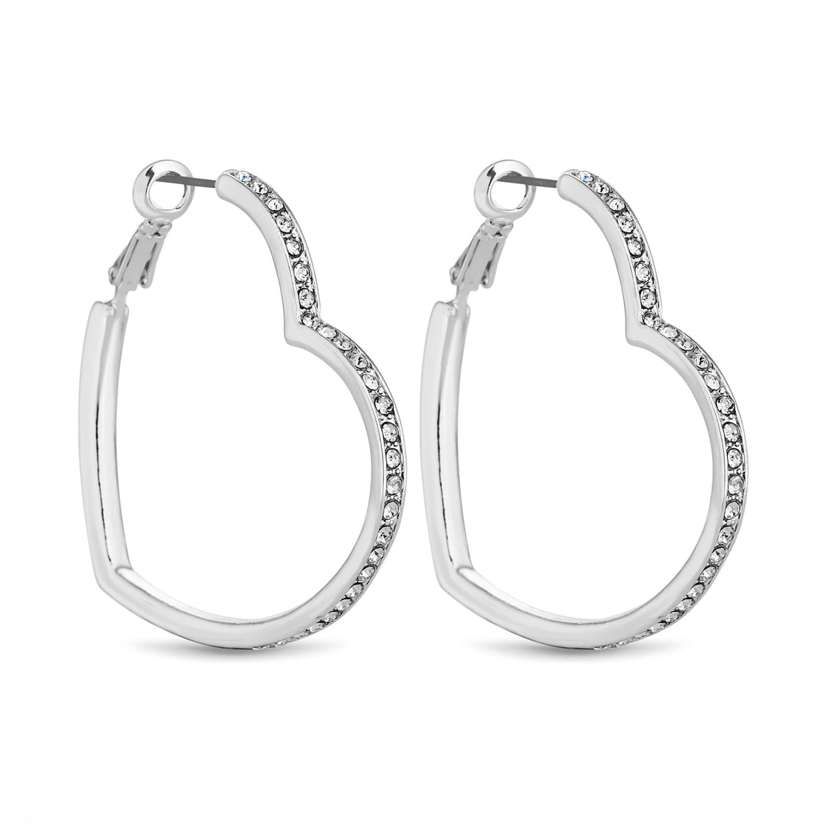 Crystal Heart Hoop Earring