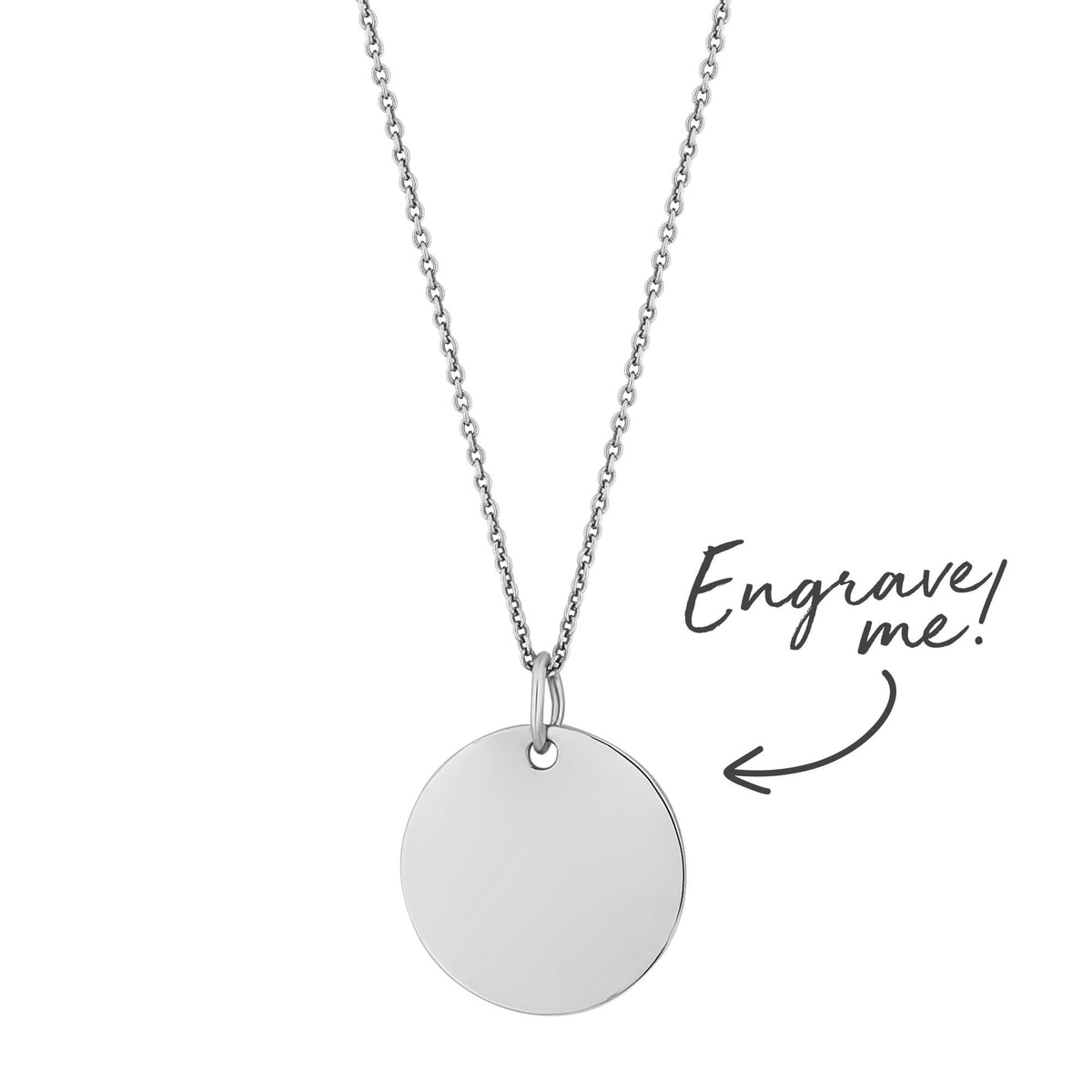 Sterling 925 Disc Necklace Personalise Engraving