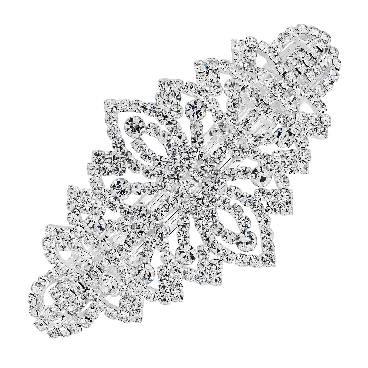 Silver Crystal Ornate Hair Clip