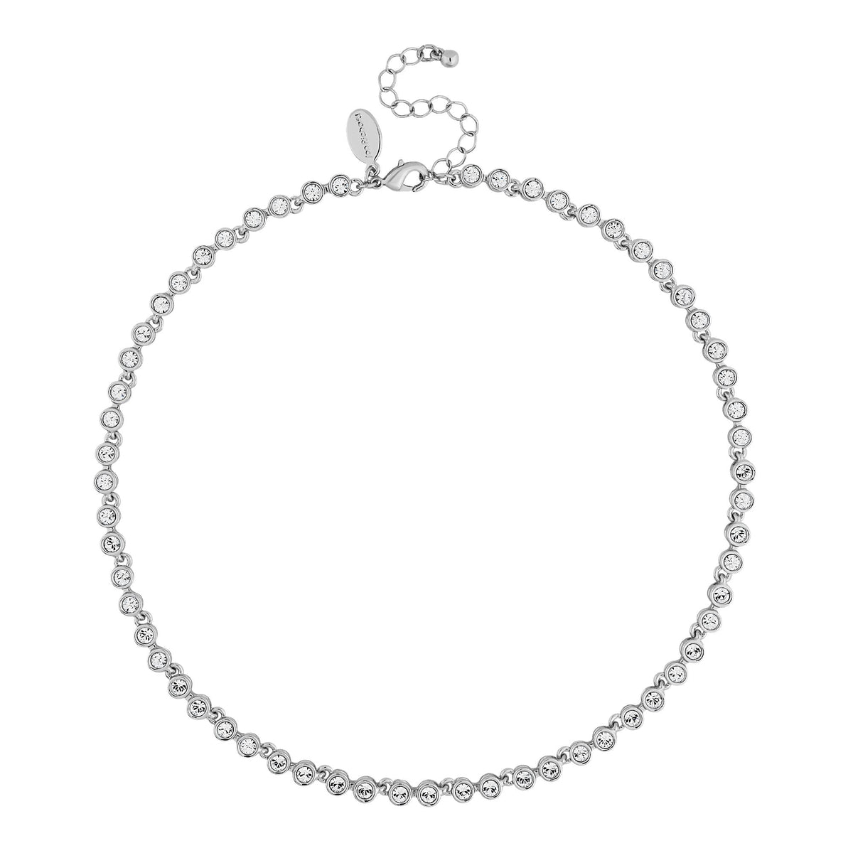 Jon Richard Radiance Collection Silver Plated Tennis Crystal Necklace