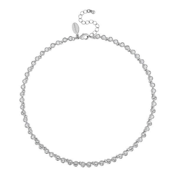 Jon Richard Radiance Collection Silver Plated Tennis Crystal Necklace
