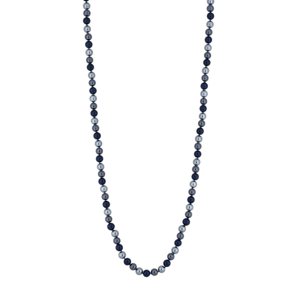 Blue Multi Tone Pearl Long Necklace