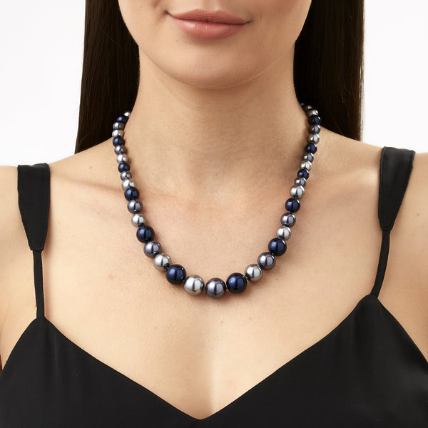Blue Multi Tone Pearl Magnetic Necklace