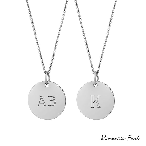 Sterling Silver 925 Disc Necklace - Personalise By Engraving