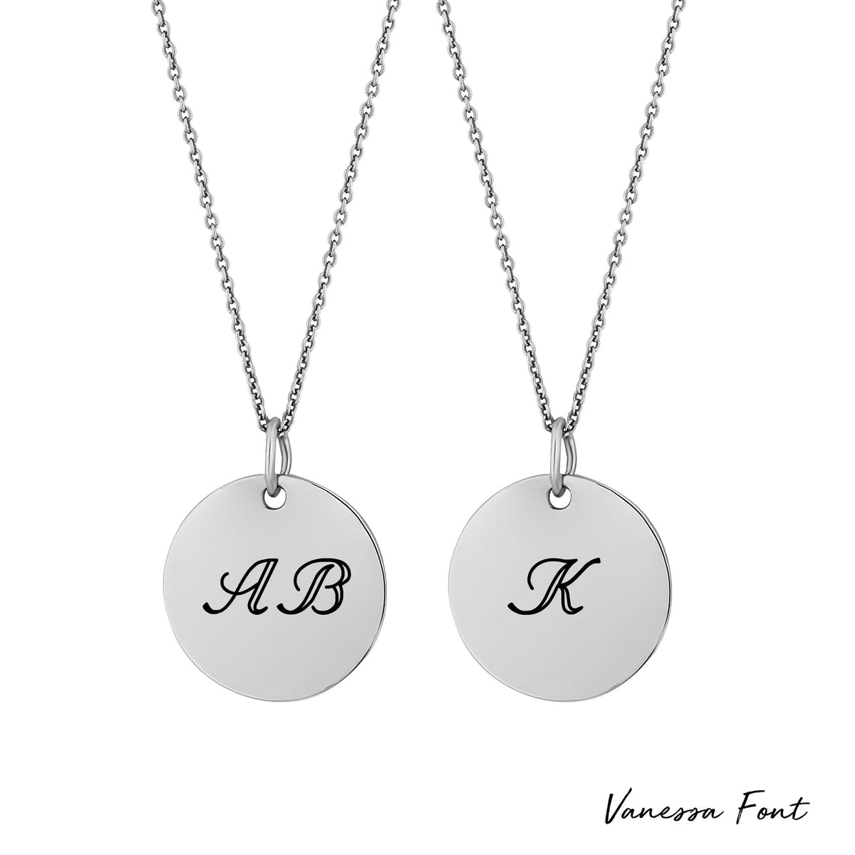 Sterling Silver 925 Disc Necklace - Personalise By Engraving