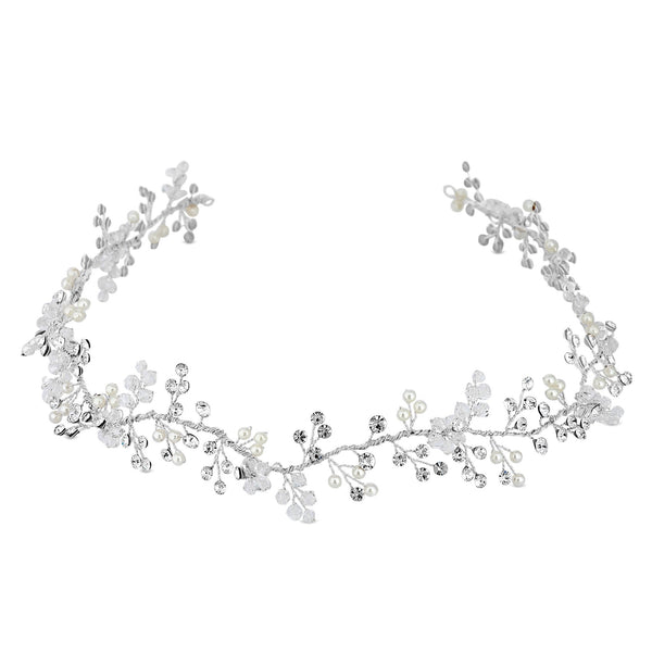 Jon Richard Silver Plated Lydia Statement Pearl And Crystal Hair Vine - Gift Pouch