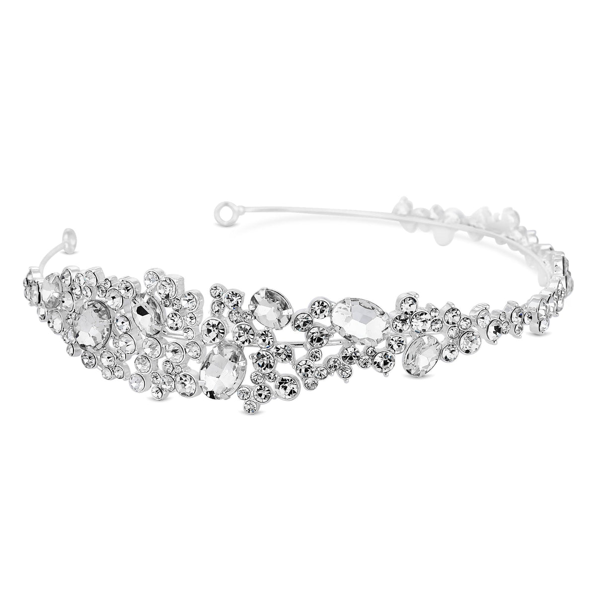 Plated Clear Crystal Alba Cluster Headband Hair