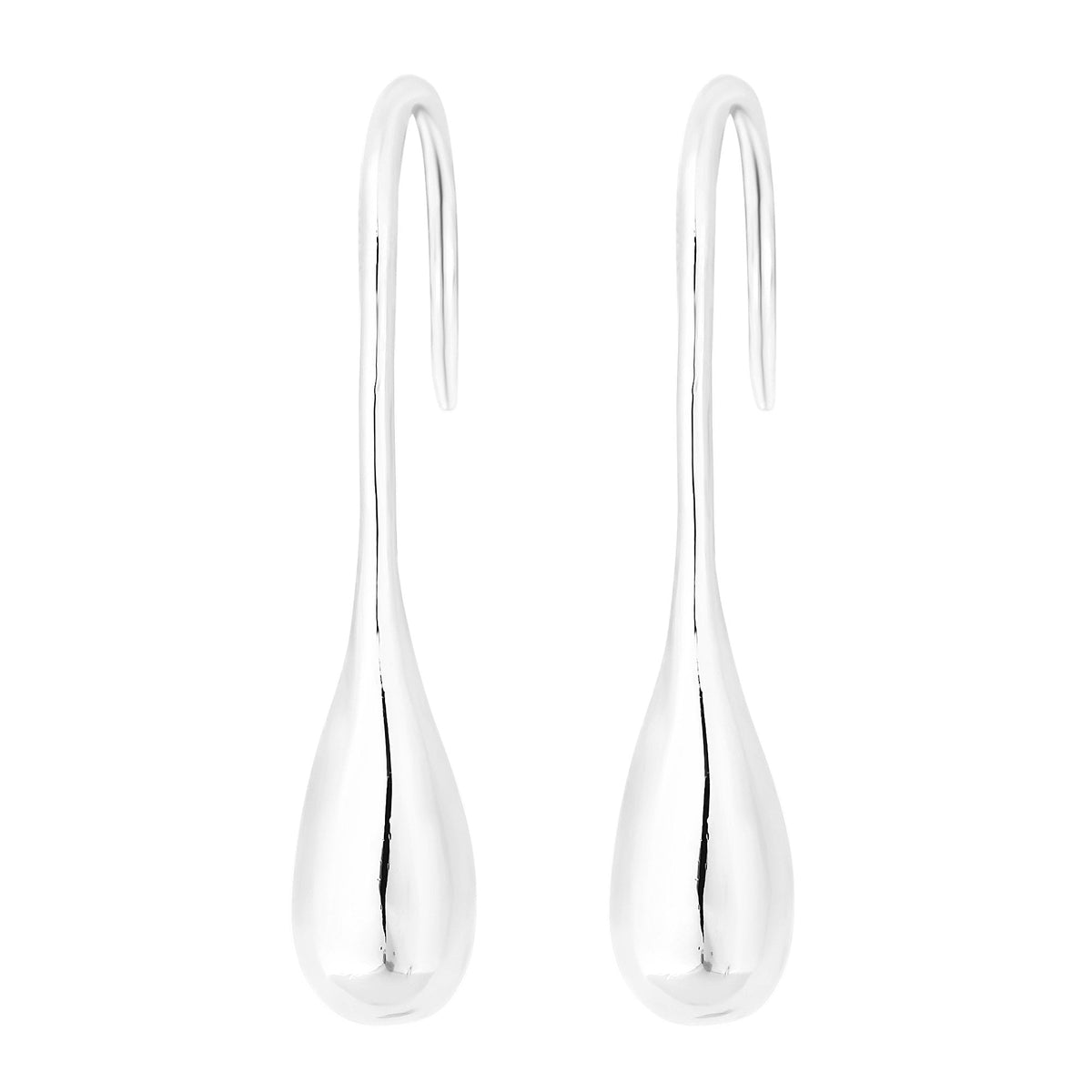 Sterling 925 Polished Organic Drop Earring