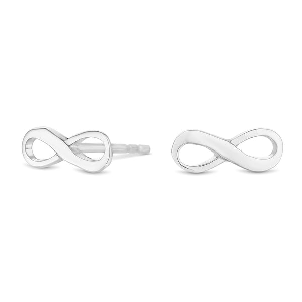Sterling Silver 925 Infinity Stud Earrings