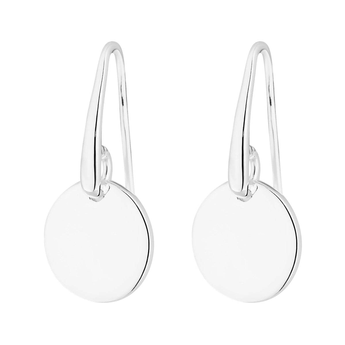 Sterling Silver 925 Silver  Polished Disc Drop Earring