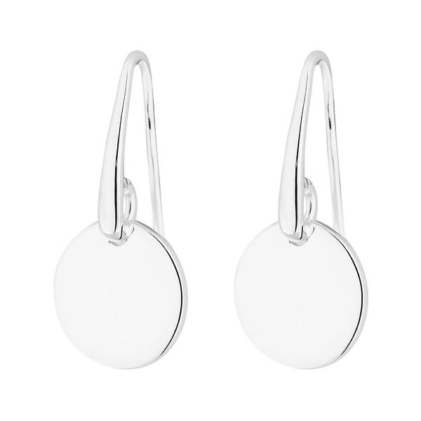 Sterling Silver 925 Silver  Polished Disc Drop Earring