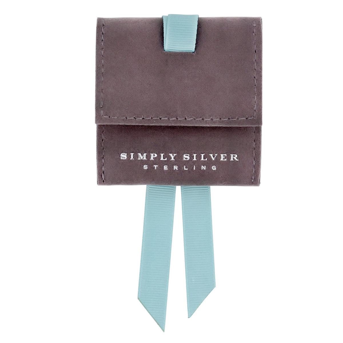 Grey Faux Suede Pouch Ribbon Tie