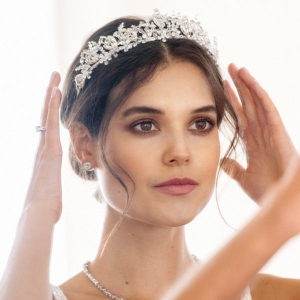 Sophia Bead And Crystal Statement Tiara - Gift Pouch