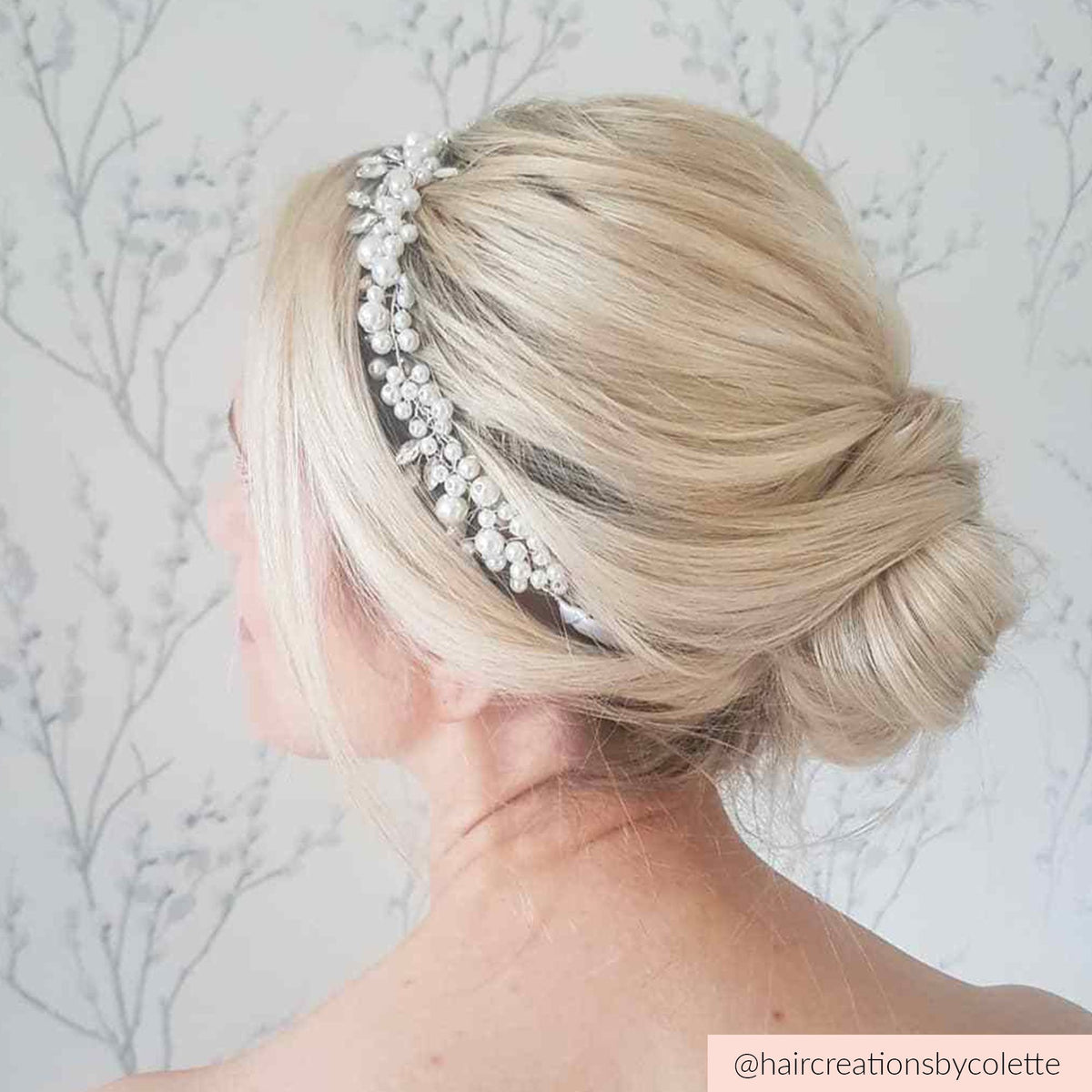 Silver Plated Pearl And Crystal Cluster Halo Tiara
