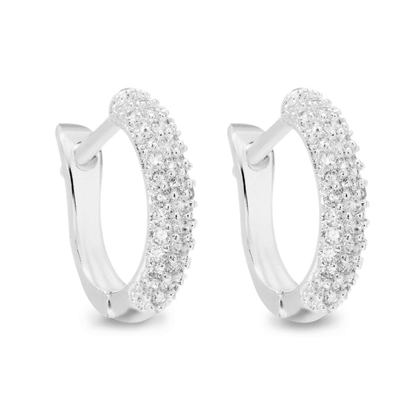 Silver Plated Mini Huggie Hoop Earring