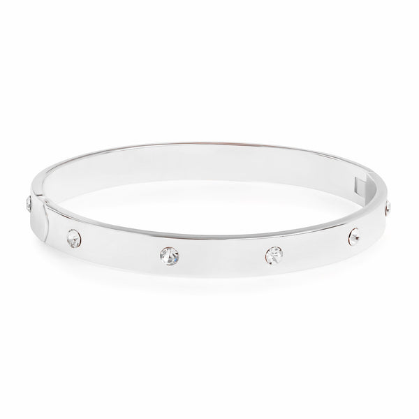 Jon Richard Silver Plated Polished Crystal Bangle