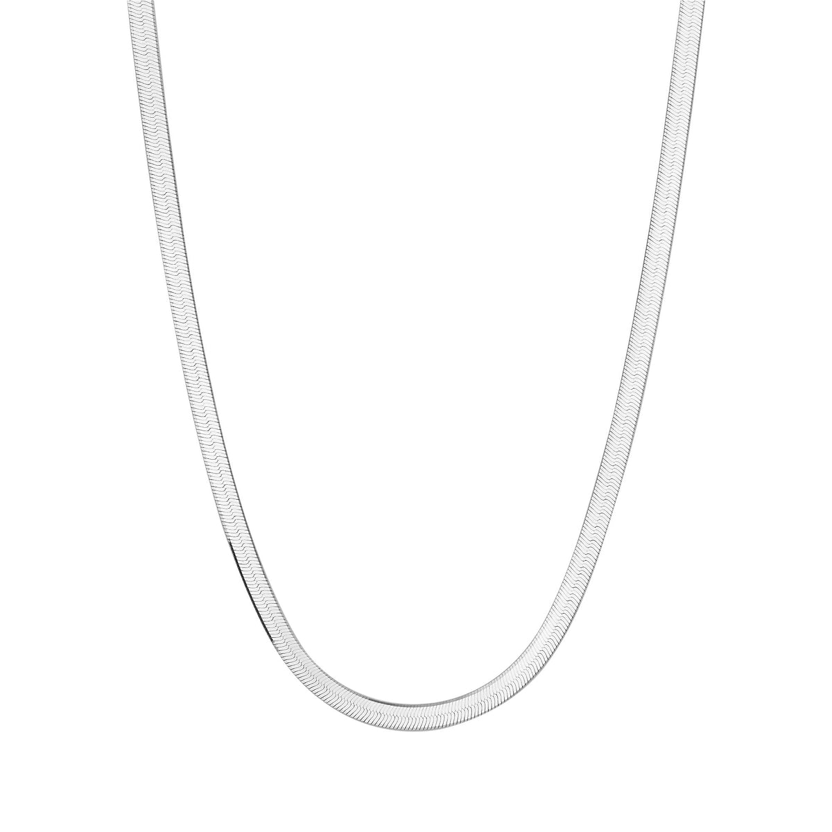 Sterling Silver 925 Flat Snake Necklace