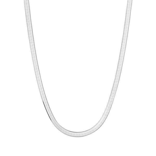 Sterling Silver 925 Flat Snake Necklace