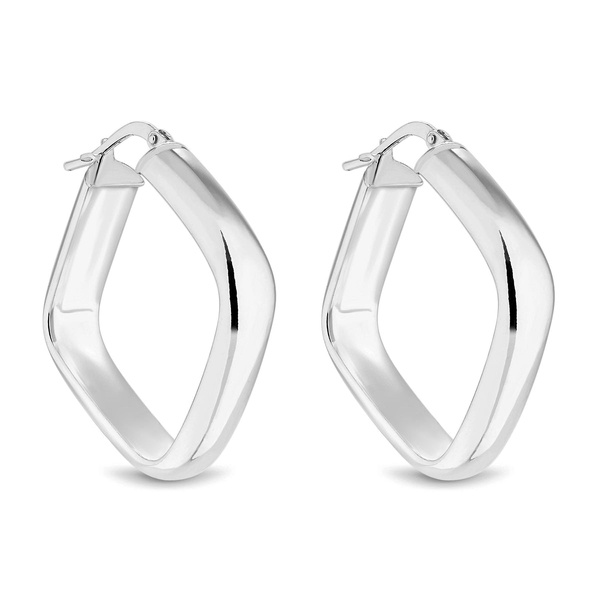 Sterling 925 Large Sqaure Polished Earrings