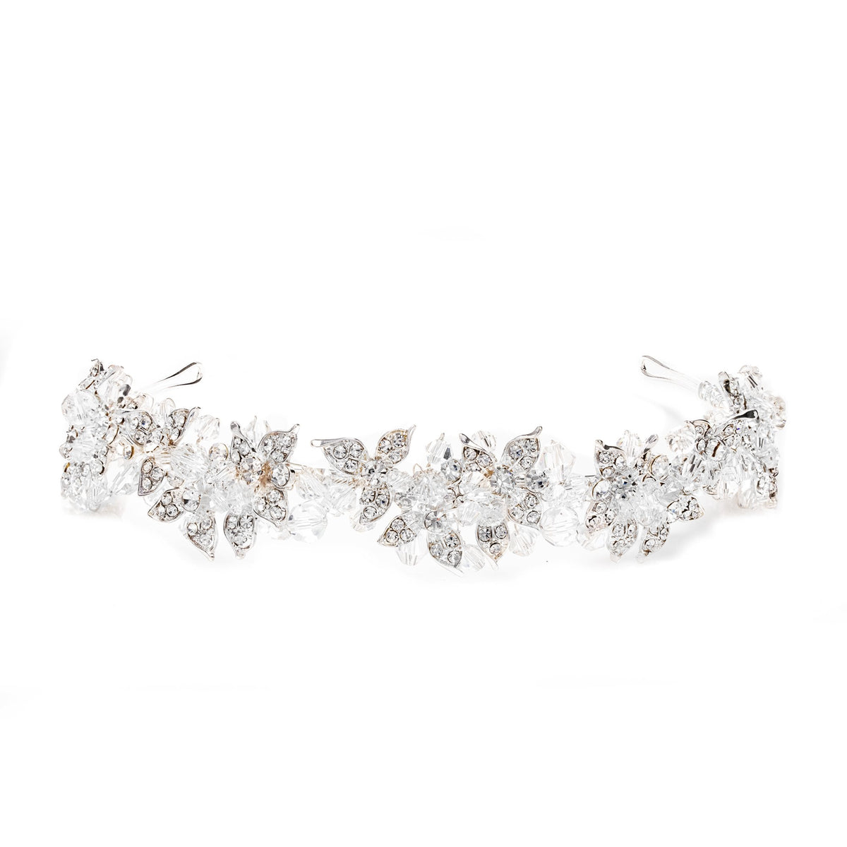 Emery Silver Plated Leaf And Bead Statement Headband - Gift Pouch