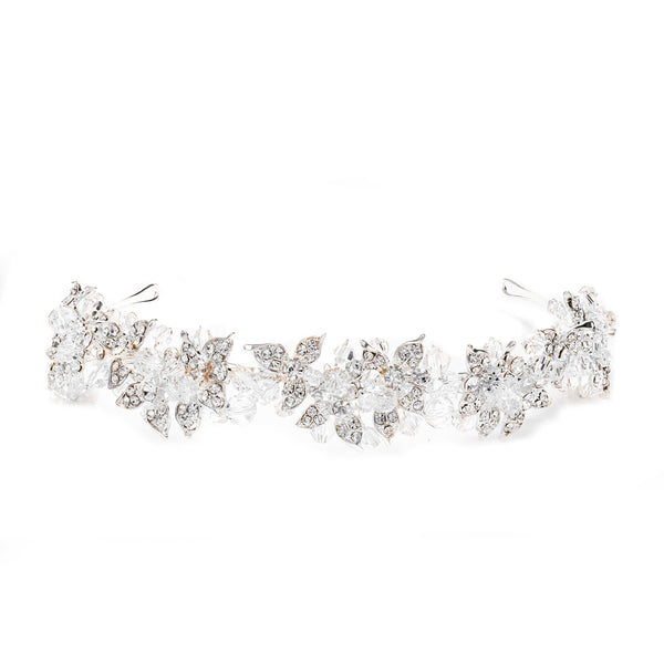 Emery Silver Plated Leaf And Bead Statement Headband - Gift Pouch