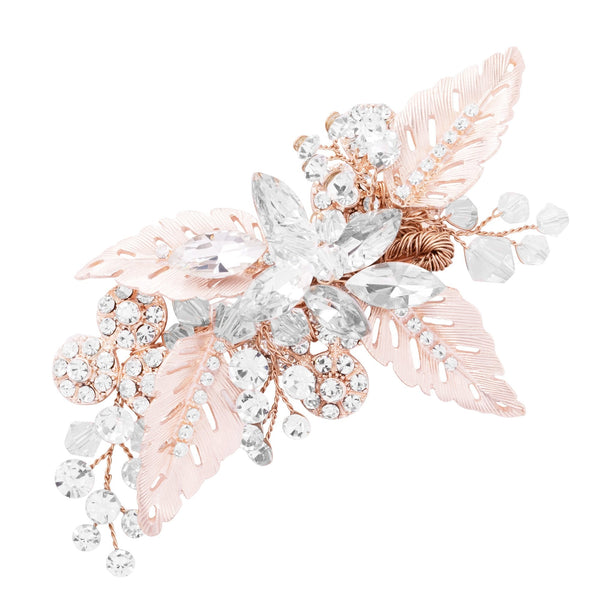 Molly Rose Gold Leaf And Navette Circle Clip - Gift Pouch
