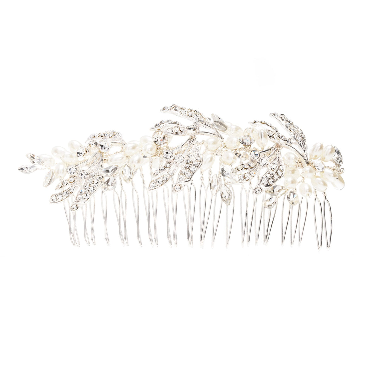 Olive Leaf And Pearl Large Comb - Gift Pouch