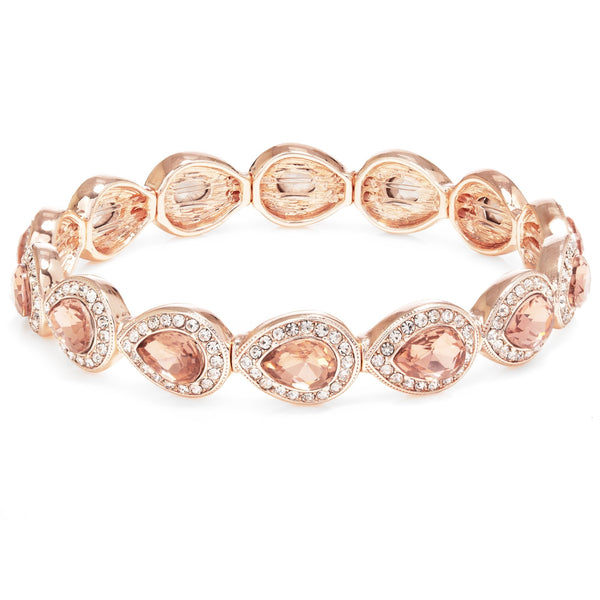 Rose Gold Plated Pink Stretch Bracelet