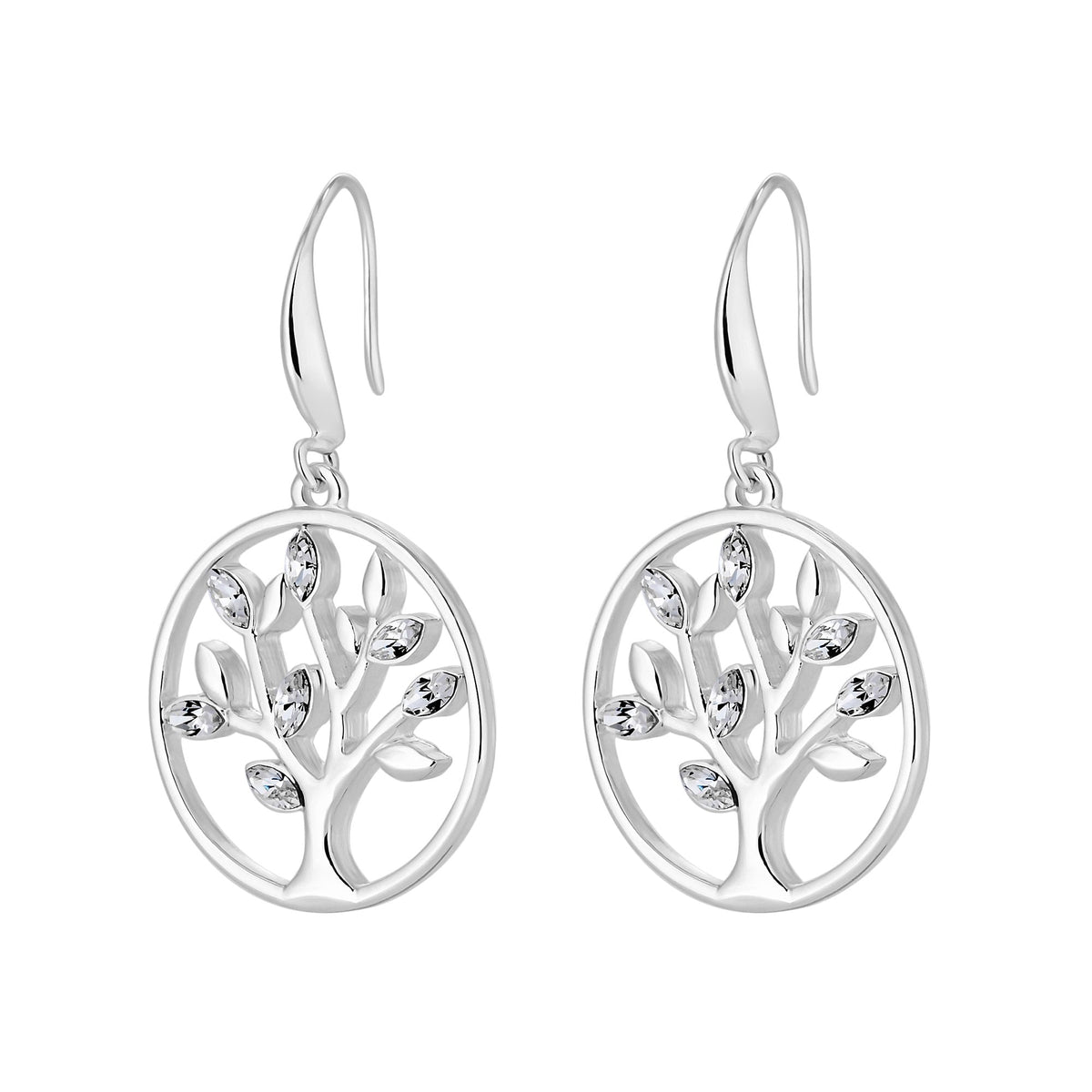 Jon Richard Radiance Collection Silver Plated Tree of Love Crystal Earrings