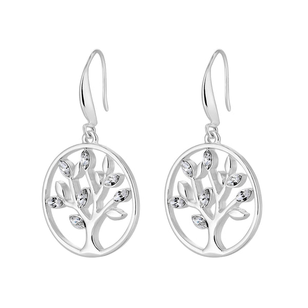 Jon Richard Radiance Collection Silver Plated Tree of Love Crystal Earrings