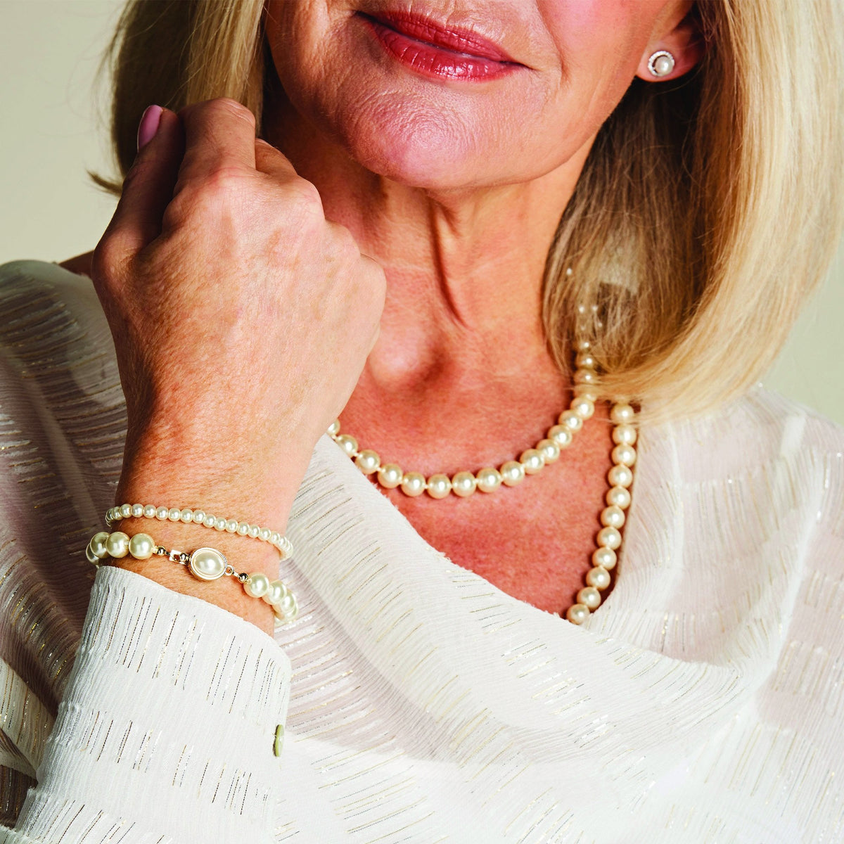 Jon Richard Silver Plated Cream Pearl Necklace