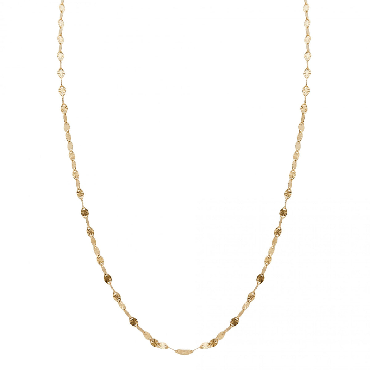 14ct Gold Plated Sterling Silver Diamond Cut Station Chain Necklace