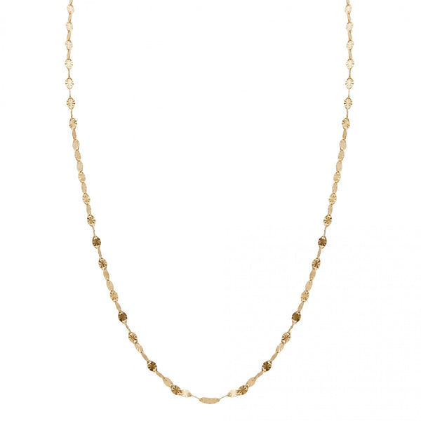 14ct Gold Plated Sterling Silver Diamond Cut Station Chain Necklace