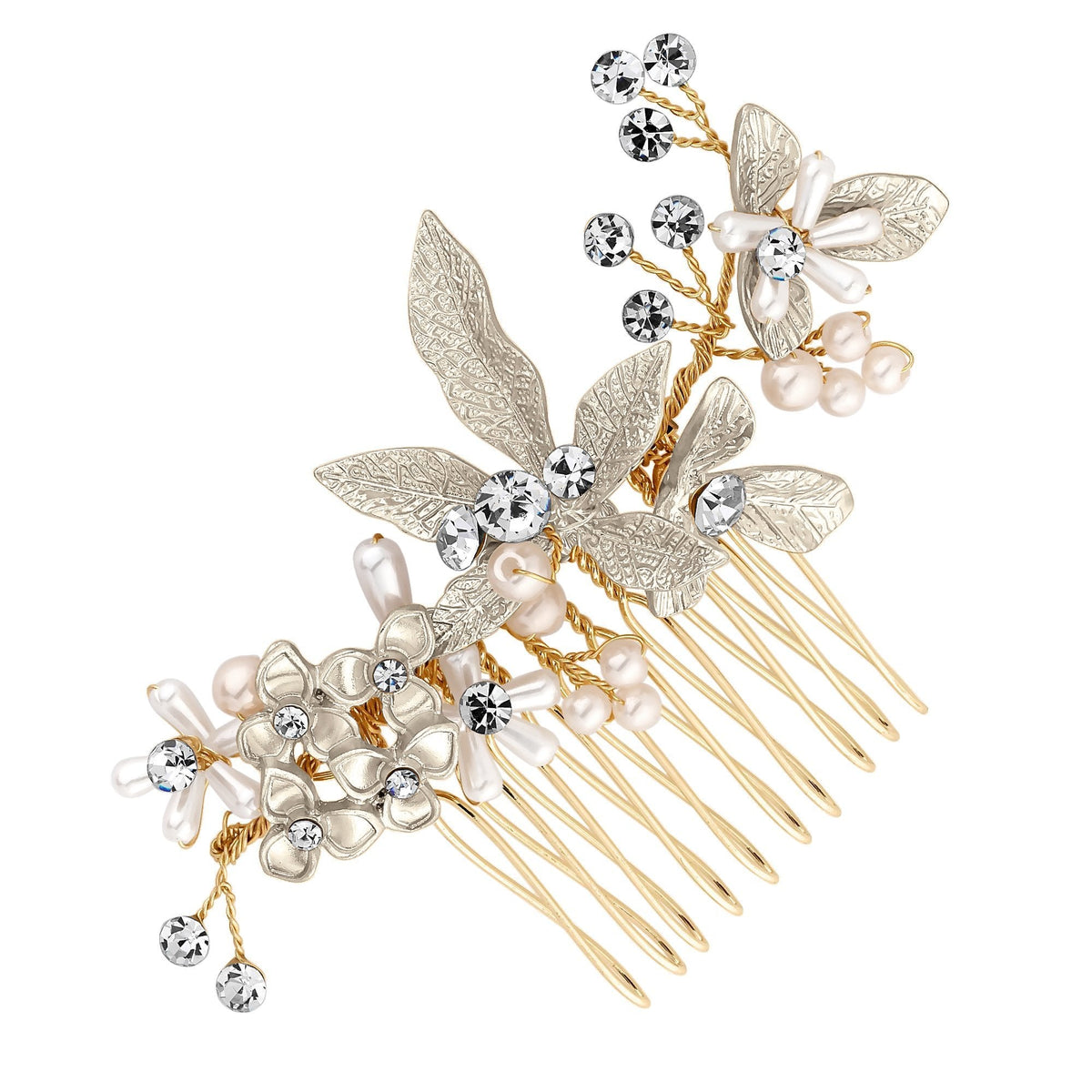 Layla Plated Soft Leaf Comb Gift Pouch