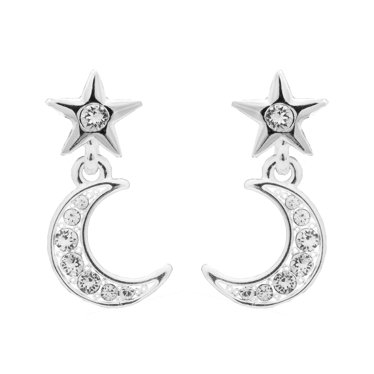 Jon Richard Radiance Collection Silver Plated Celestial Crystal Earrings