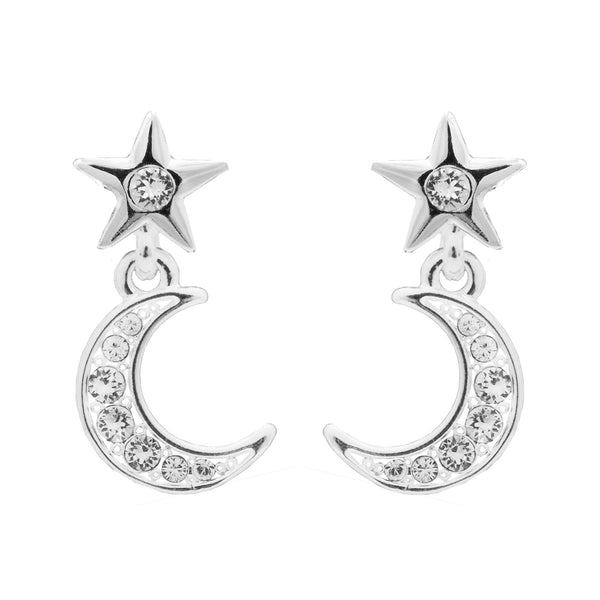 Jon Richard Radiance Collection Silver Plated Celestial Crystal Earrings