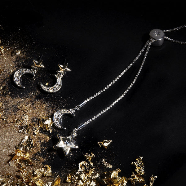 Jon Richard Radiance Collection Silver Plated Celestial Crystal Earrings