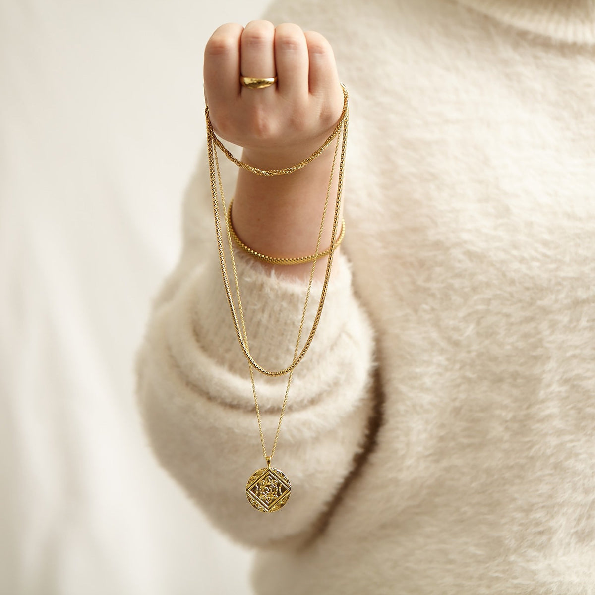 12ct Gold Sterling Silver 925 Polished Mini Twist Allway Necklace