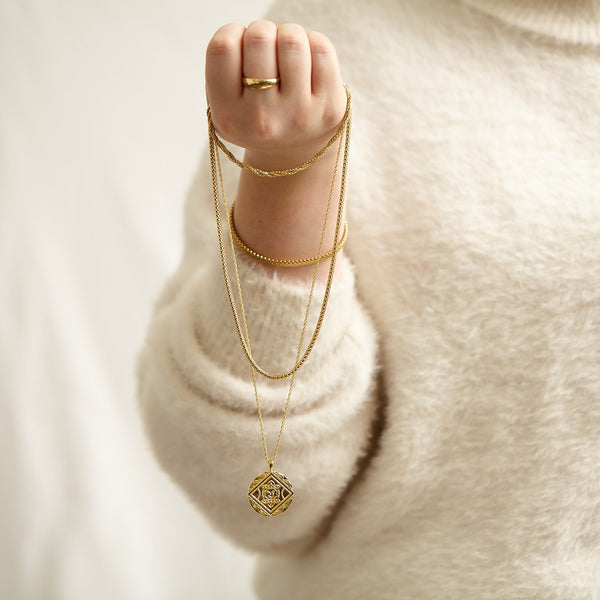 12ct Gold Sterling Silver 925 Polished Mini Twist Allway Necklace