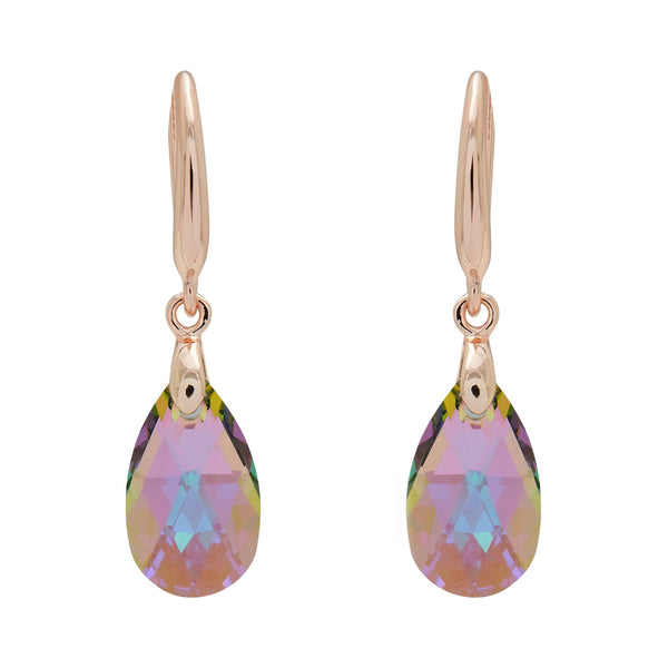 Jon Richard Radiance Collection Rose Gold Plated Pink Pear Drop Earrings